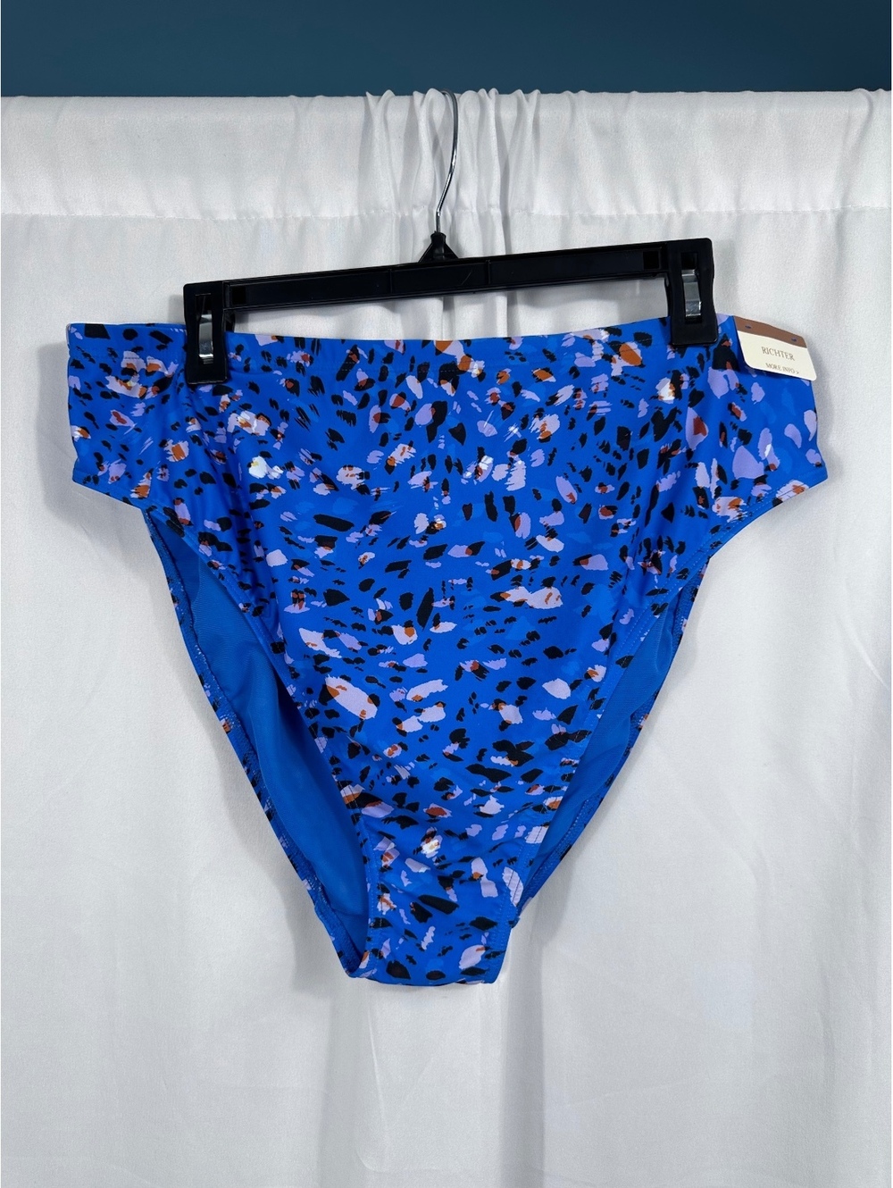 Artesands Jaquia Richter High Leg Waist Swim Pant Bottom in Blue - Size US16